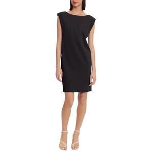 Donna Morgan Pippa Shift Sleeveless Dress Open Back Cut-Out Black Womens Size 0